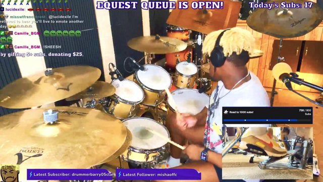 DRUMMAXXING AND FILLMAXXING! 🥁 WHO'S READY FOR MUSIC! 🔥 SUB = SONG REQUEST! 🎵 GIFT 5+ TO SKIP THE LIST! 🎁 !how !sub !list