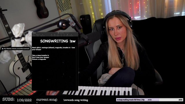 ✍️🎹 day 219 of writing a song! !sw ✍️🎹 🌙 !merch🌙🌹 l LIVE #1648 !spotifyplaylist !pp !sub !tip
