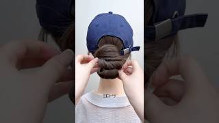 Hat hairstyle idea 🧢✨ #hairstyle #hair #haircare