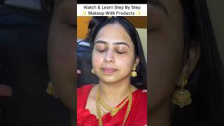 Mua- sanku.madhavi | marathi bride soft glam makeup tutorial step by step with products #shorts #mua