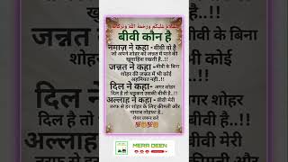 BIWI KON HAI USKA MARTBA KYA HE #islamicvideo #miyabiwi #biwi