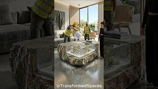 Epic Stone Aquarium Coffee Table Concept | Luxury Living Room Design