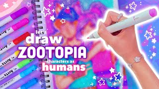 drawing Nick & Judy in my style ♡ Zootopia 2 sketchbook fan art