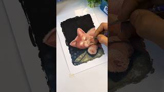 Simple Cat painting using poster colours 🎨 ✨ #shorts