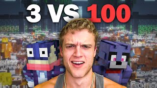 Can 3 Youtubers Beat 100 Players In UHC?