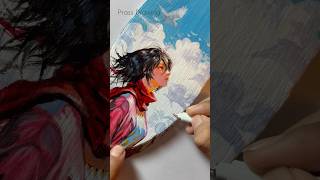 Mikasa Drawing On Wood. #shorts