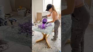Creating the perfect glass epoxy table ! 🤯 #epoxy #InteriorDesign #home #diy