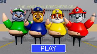 PAW PATROL Chase, Rubble, Rex, Marshall in PRISON RUN BARRY! #Roblox #obby