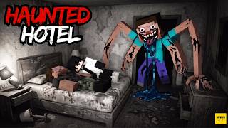 Minecraft But We Stayed in a Horror Hotel for 24 Hours 😨