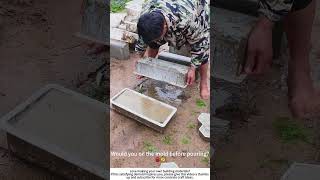 Demolding Homemade Kerbstones – Tapping the Form for a Clean Release 🧱🔨