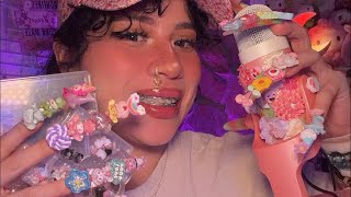 ASMR✨ Doing my Nail Charms + Mukbang💕
