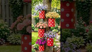 Easy DIY Garden Decoration Flower Pots with Cans 🌹🌿 #shorts