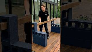 Build a High-End Outdoor Bench in 30 Minutes! #diy #cinderblock #outdoordecor