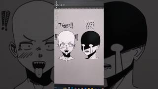 Manga Expressions: Taunt VS ??? 😝 #digitalart #shorts #drawing #art #digitaldrawing