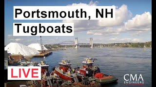 Tugboats and Shipping on the Piscataqua River, Portsmouth, New Hampshire LIVE