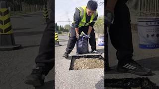 INSTANT pothole fix in seconds 😮🛣️🛠️ #shorts #crafts #skills #handmade #satisfying