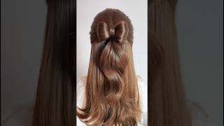Cute ribbon hairstyle tutorial 🎀✨🌷 #hairstyle #hair #hairtutorial