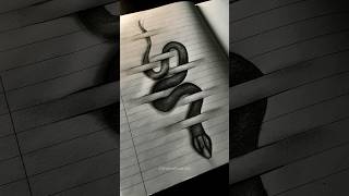 How To Draw A Snake Illusion In Your Math Homework.. #art #horror #drawing #virashorts