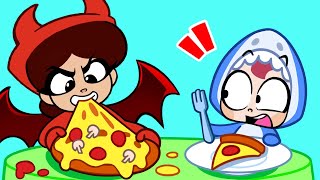 Pizza Challenge for Fake Mommy!🍕 First Time At The Restaurant | Real vs Fake | Educational Cartoons