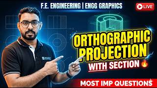 Orthographic Projection with Section | Engineering Graphics | AJIT SIR | RKDEMY