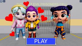 K-POP BABIES! RUMI FALL in LOVE WITH MYSTERY in BARRY’S PRISON RUN! #obby #roblox