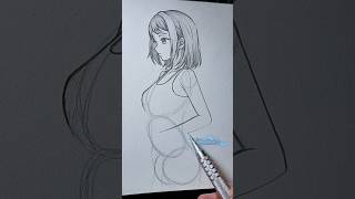 How to draw girl body from side #drawing #manga #anime #howtodraw #tutorial